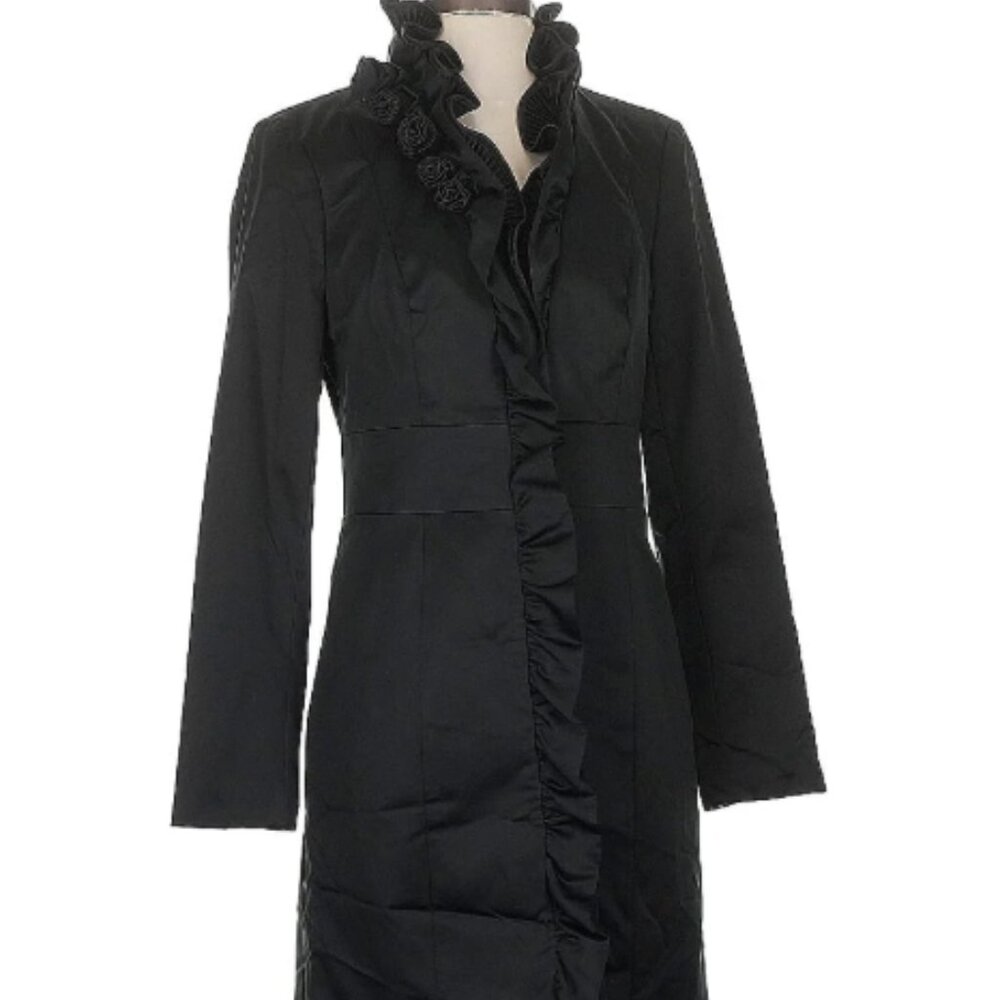 Vintage WHBM Women's Coat Ruffle Dressy Satin Coat Sz 02